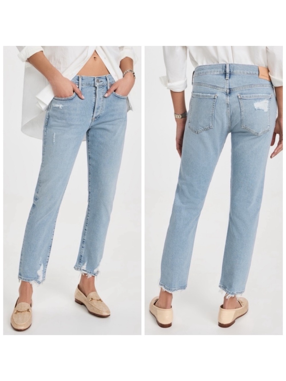 CITIZENS OF HUMANITY Women Size 28 Light Wash Emerson Slim Ankle Boyfriend Jeans